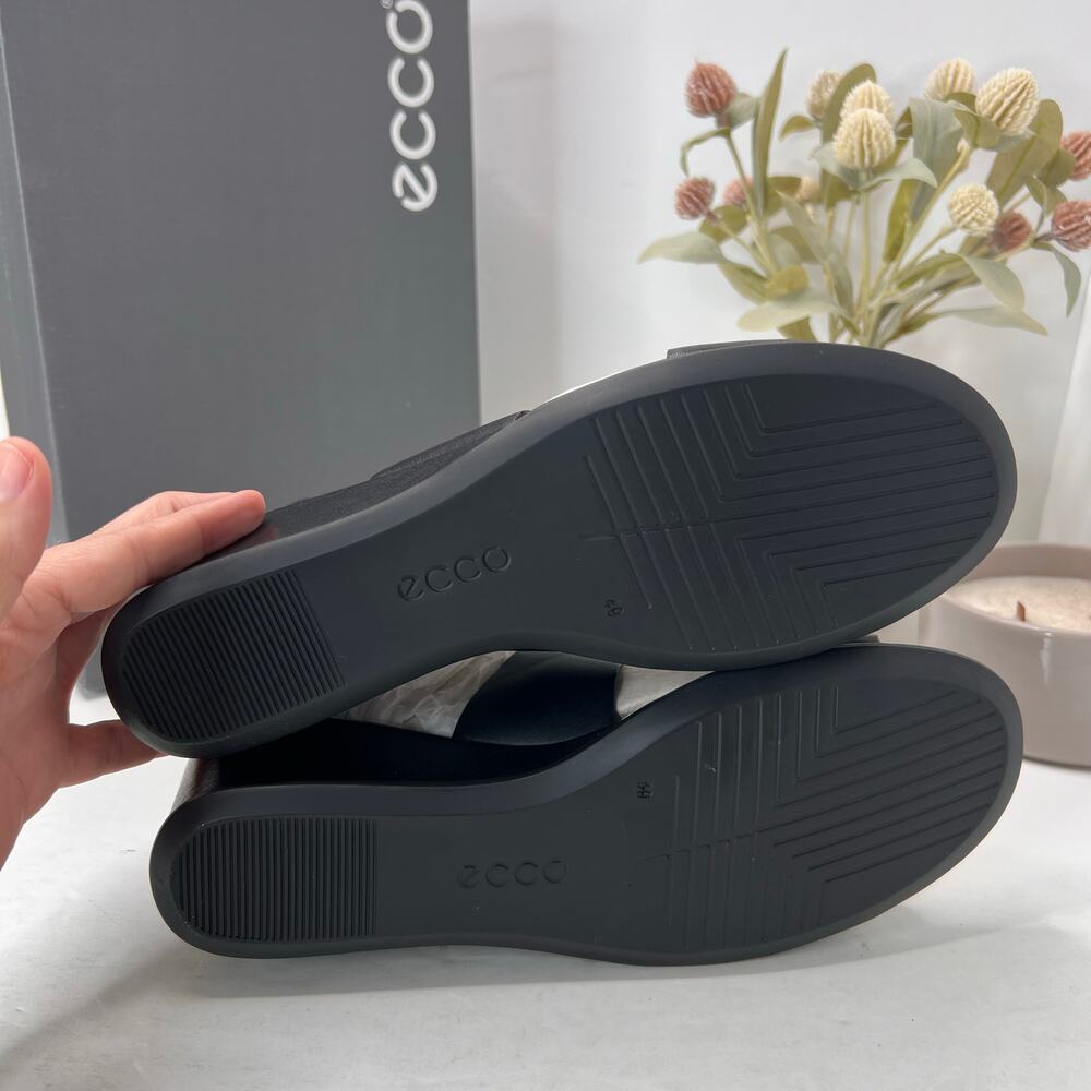 Ecco Shape 35 Wedge Leather Sandal Black 250113 01001 Women 9-9.5 NWB - Picture 9 of 11